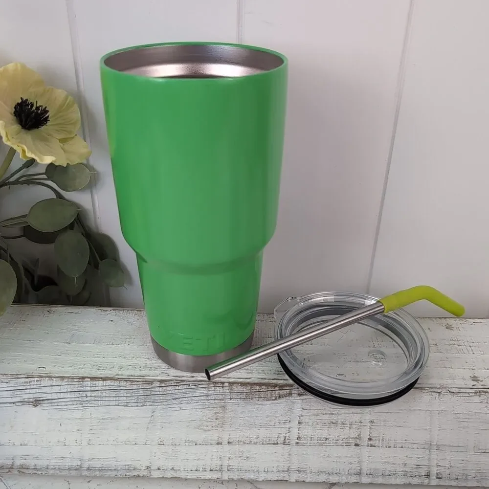 YETI Rambler 30 oz Tumbler Stainless Steel Canopy Green with Straw Lid